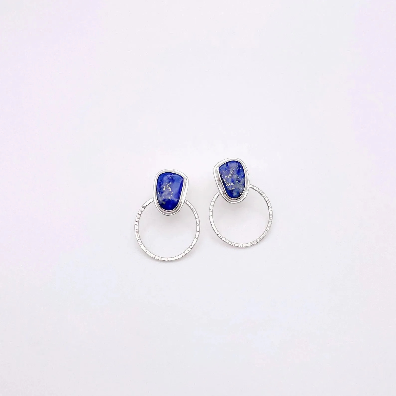 Lapis Lazuli Hoop Stud Earring No. 1