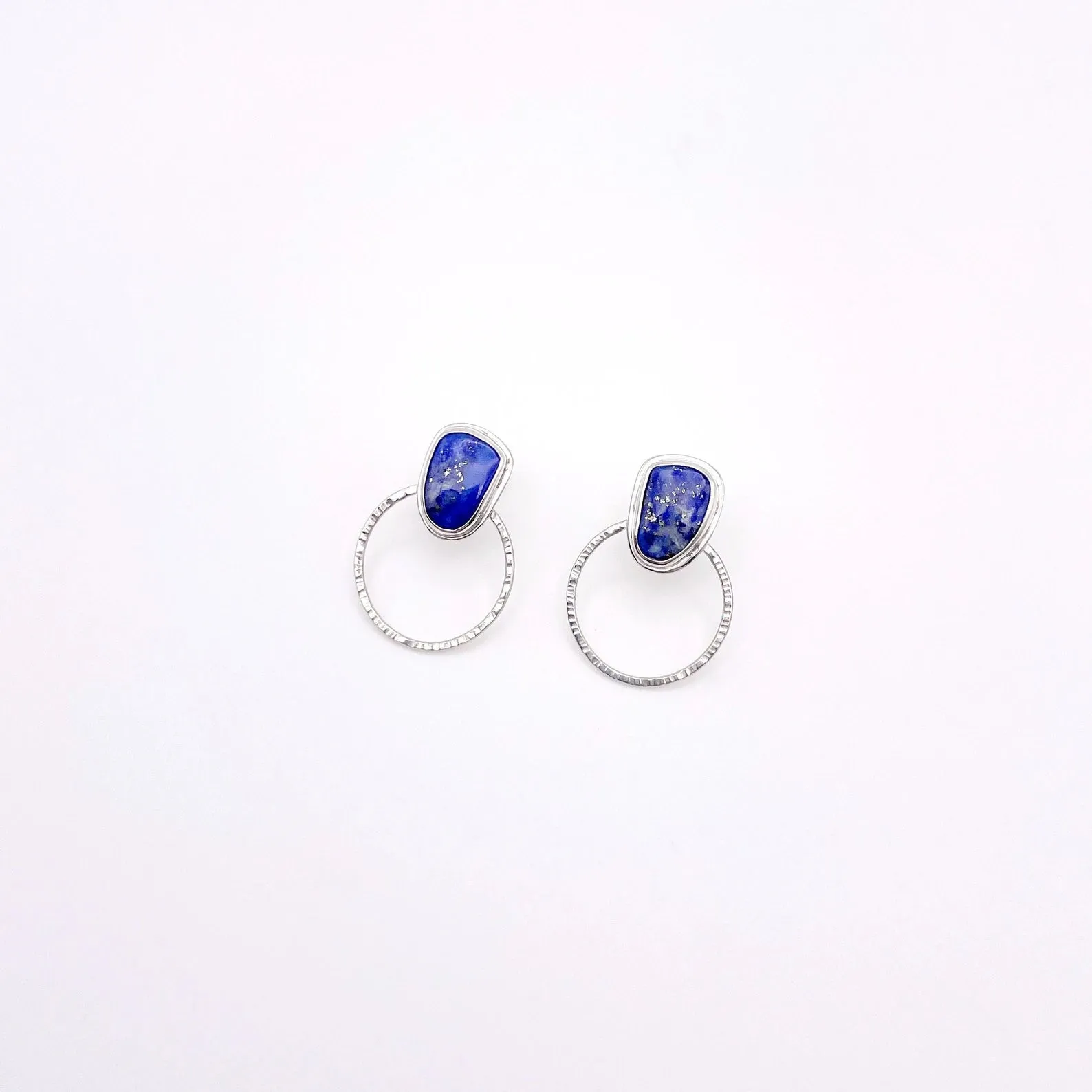 Lapis Lazuli Hoop Stud Earring No. 1