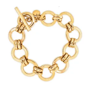 Large Modern Round Link Bracelet