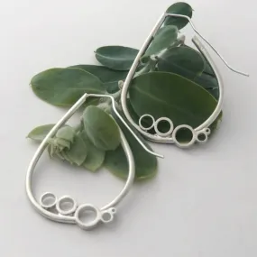 Large tear bubble sterling silver earrings