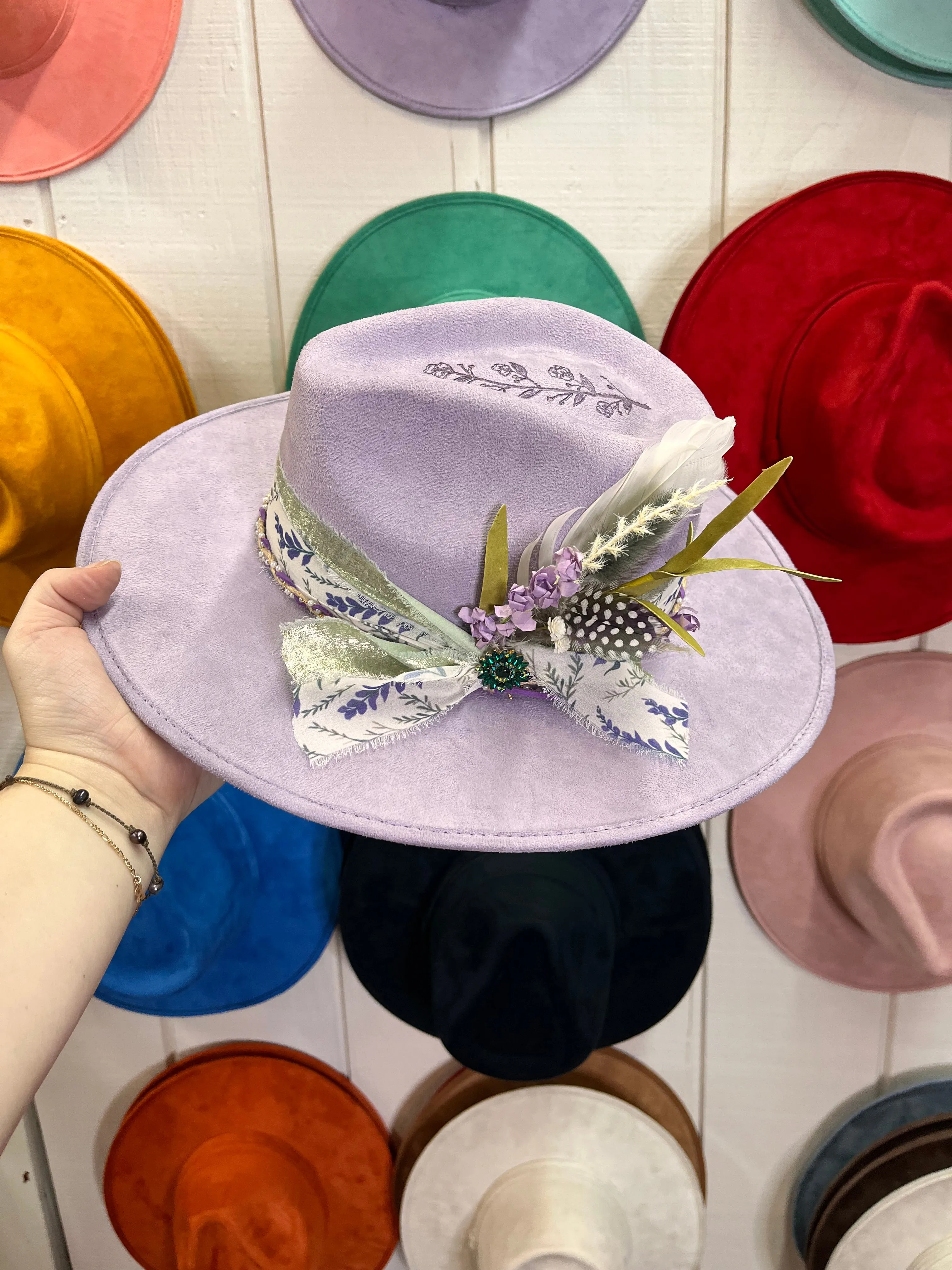 Lavender haze burned hat