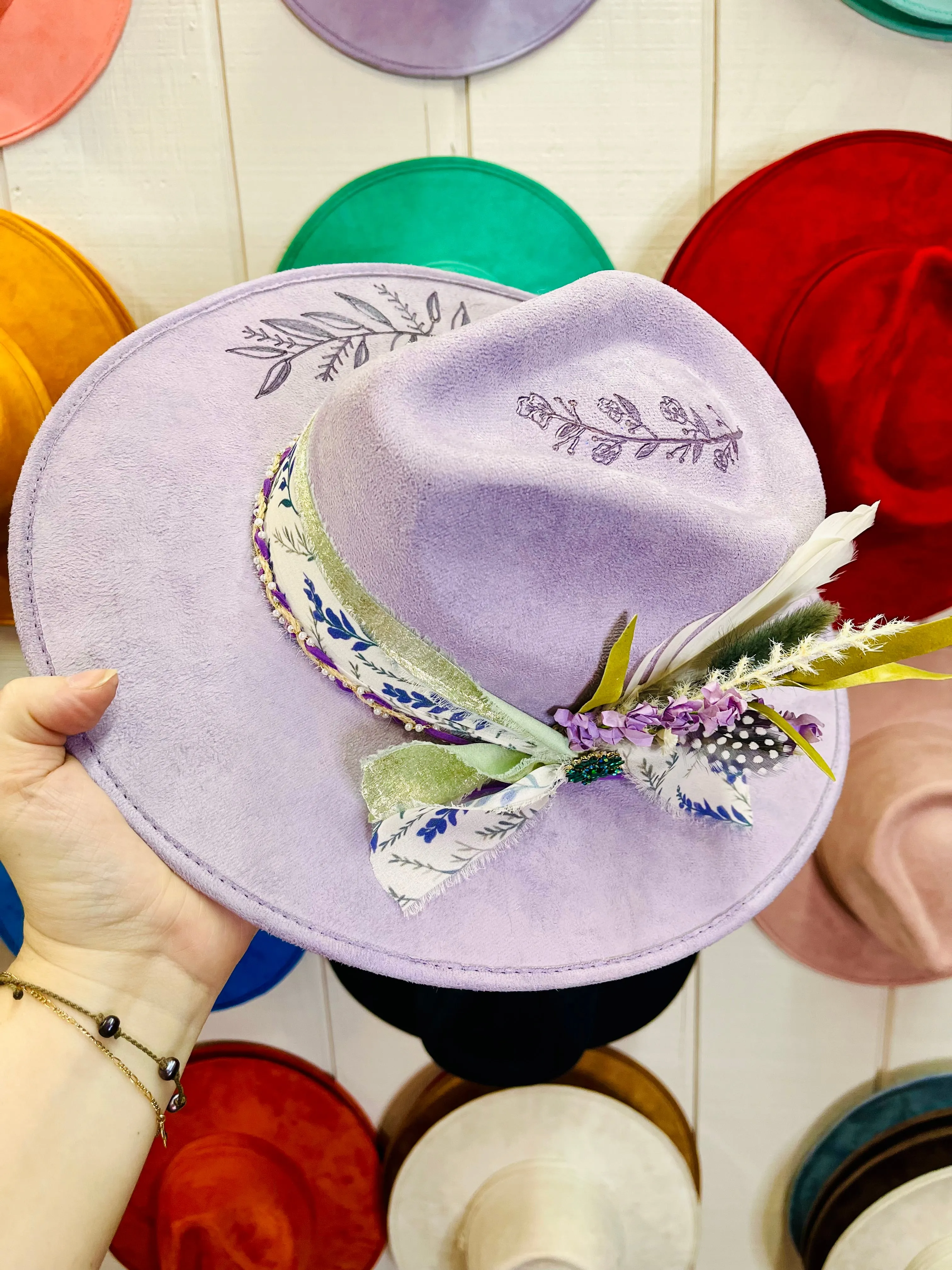 Lavender haze burned hat