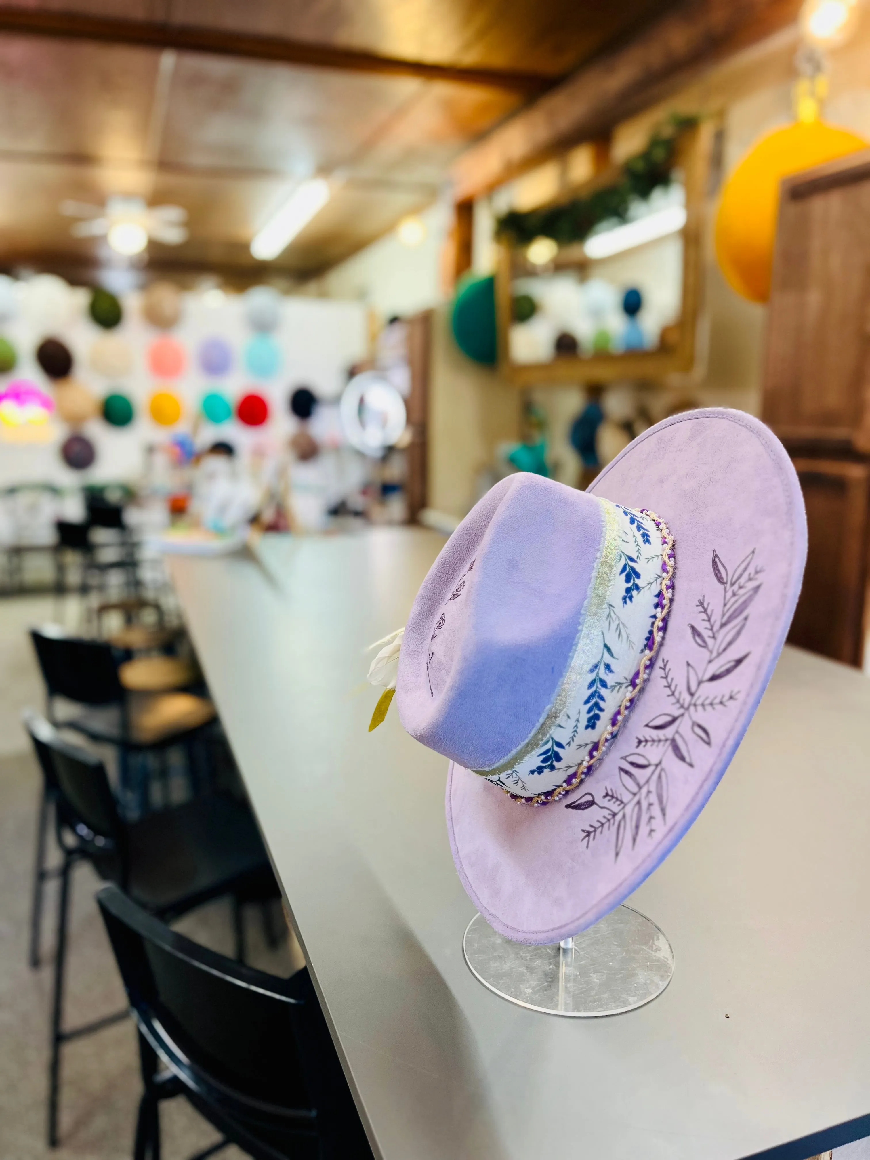 Lavender haze burned hat