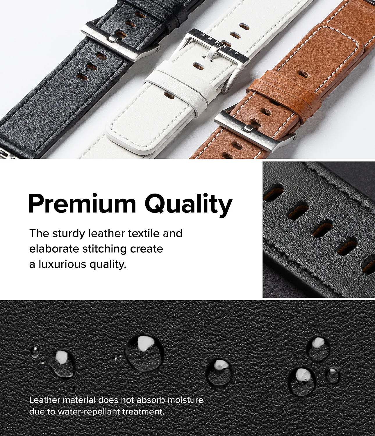 Leather One Basic Bold Apple Watch Band For Apple Watch 42 / 44 / 45mm / 49mm| Black