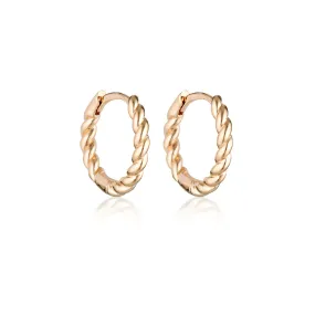 Linda Tahija Rope Huggie Earrings - Rose Gold