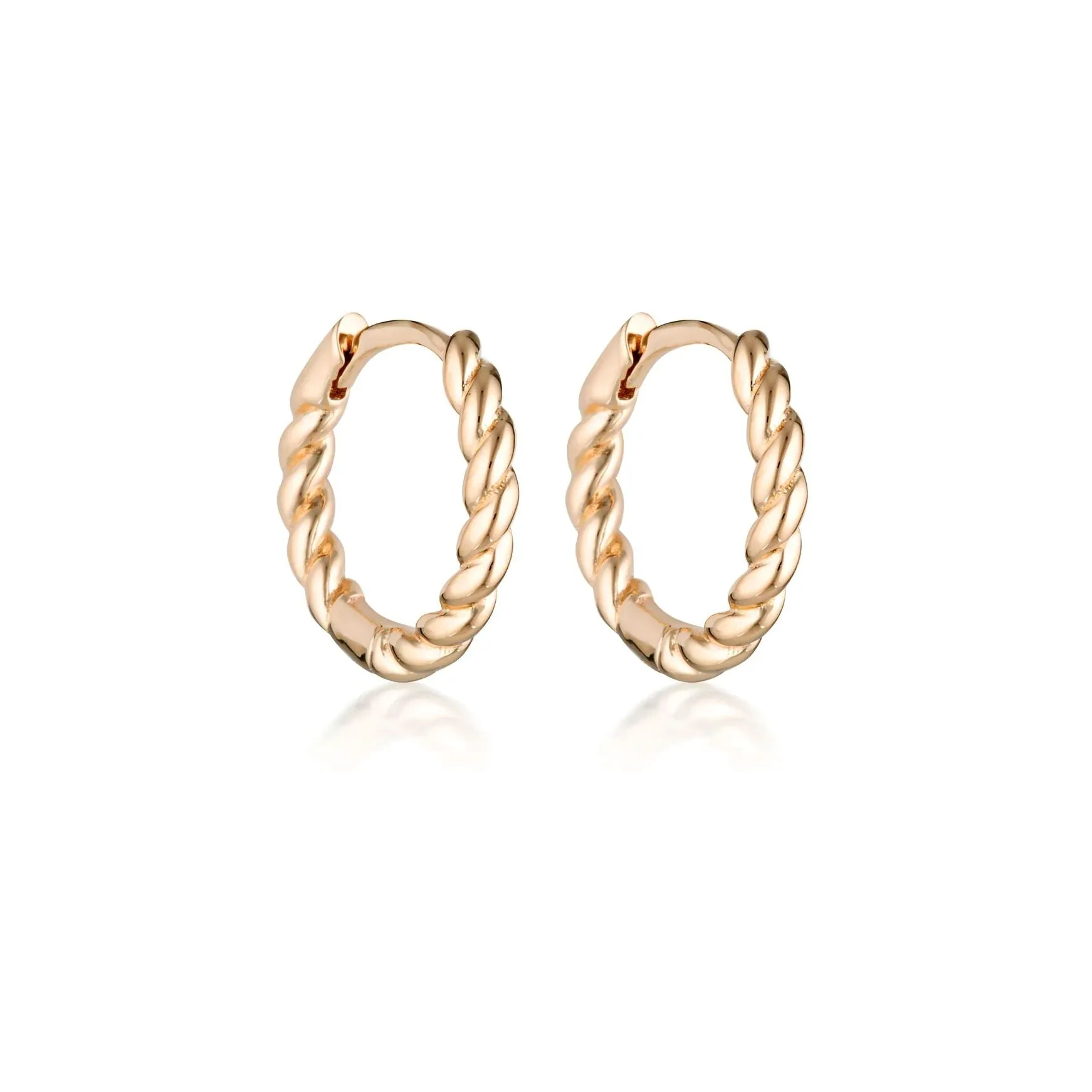 Linda Tahija Rope Huggie Earrings - Rose Gold