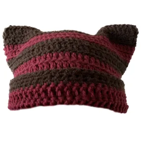 Long Red and Brown Cat Hat