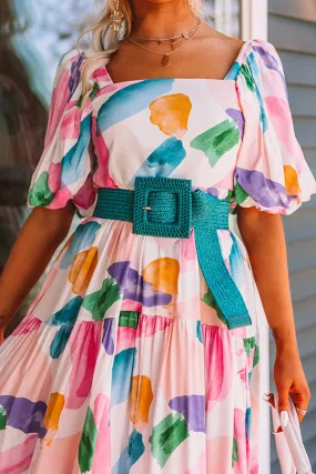 Love By The Coast Woven Belt In Turquoise