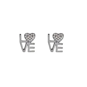 LOVE SQUARED EARRING, BR STERLING SILVER