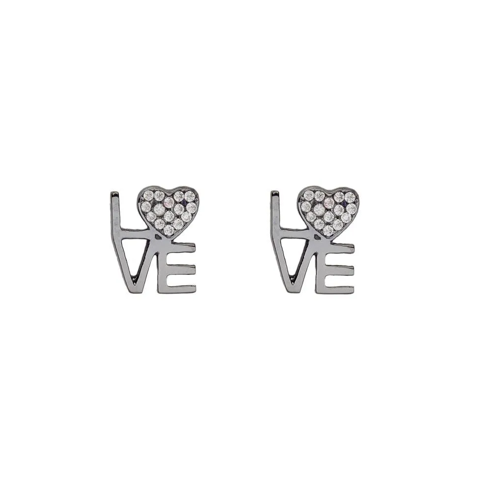 LOVE SQUARED EARRING, BR STERLING SILVER