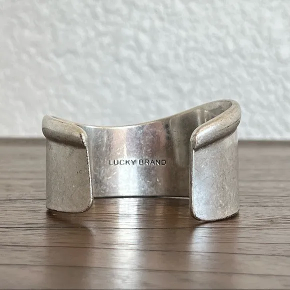 Lucky Brand Silver Toned Curved Cuff Bracelet