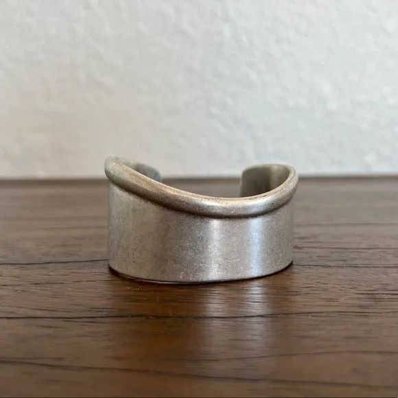 Lucky Brand Silver Toned Curved Cuff Bracelet