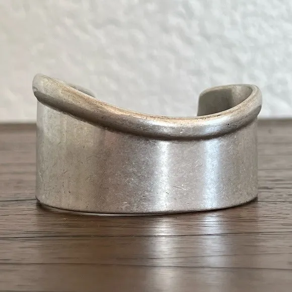 Lucky Brand Silver Toned Curved Cuff Bracelet