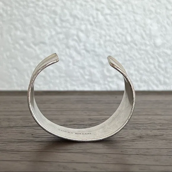 Lucky Brand Silver Toned Curved Cuff Bracelet