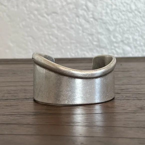 Lucky Brand Silver Toned Curved Cuff Bracelet