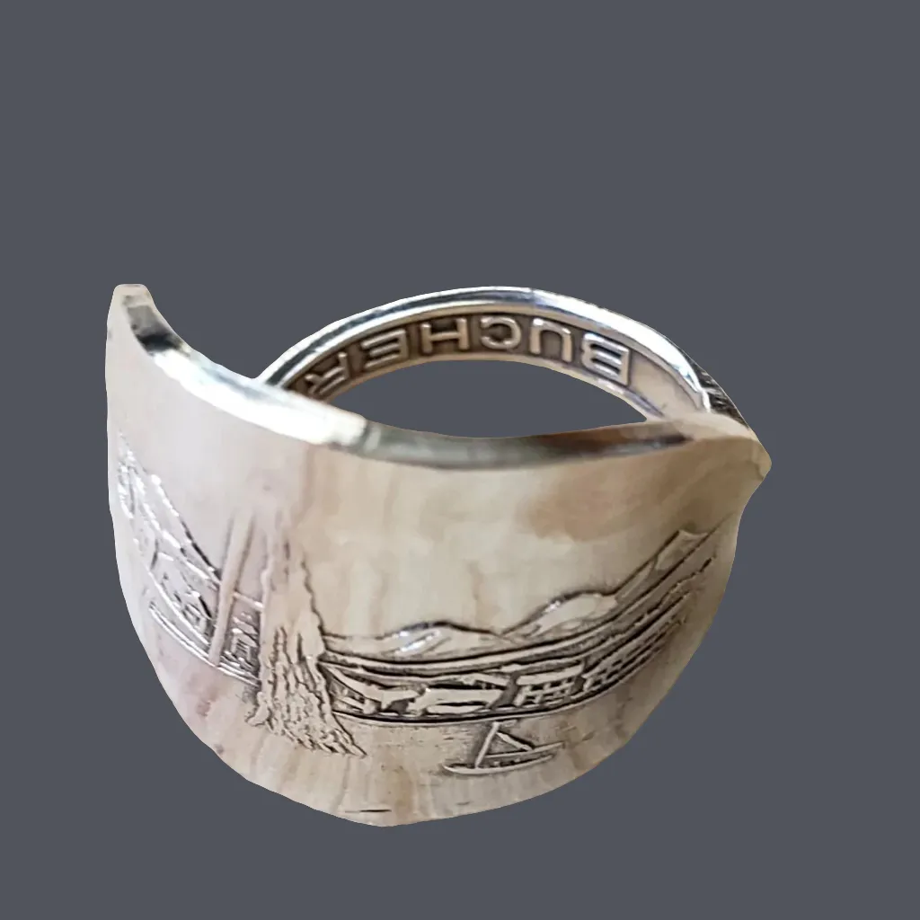 Luxury Handmade Jewelry Rolex Geneve Collection Vintage Silver Spoon Adjustable Statement Ring