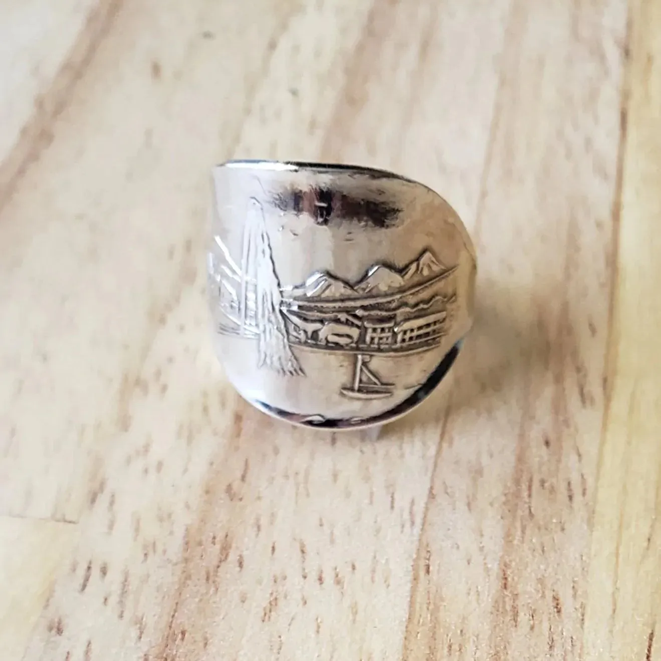 Luxury Handmade Jewelry Rolex Geneve Collection Vintage Silver Spoon Adjustable Statement Ring