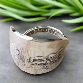 Luxury Handmade Jewelry Rolex Geneve Collection Vintage Silver Spoon Adjustable Statement Ring