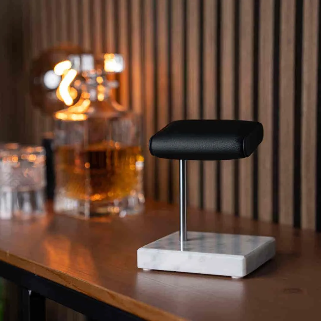 Luxury Watch Stand - Single Cushion (Marble Base) - White