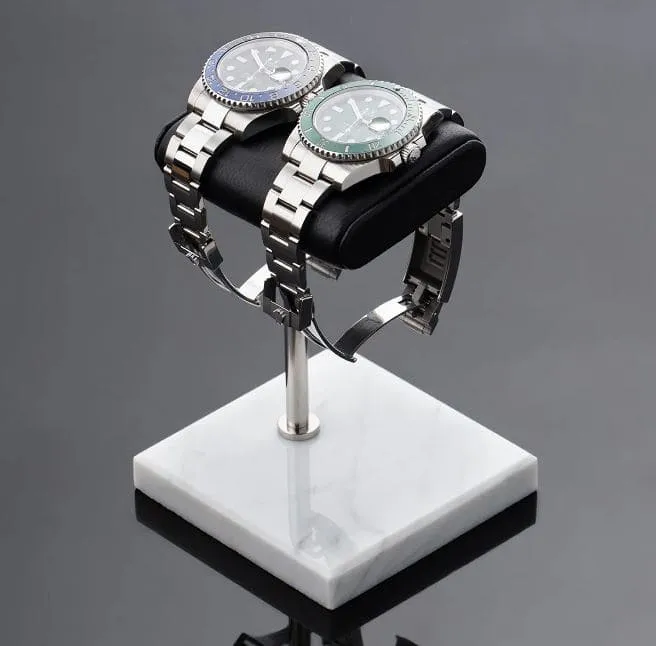 Luxury Watch Stand - Single Cushion (Marble Base) - White