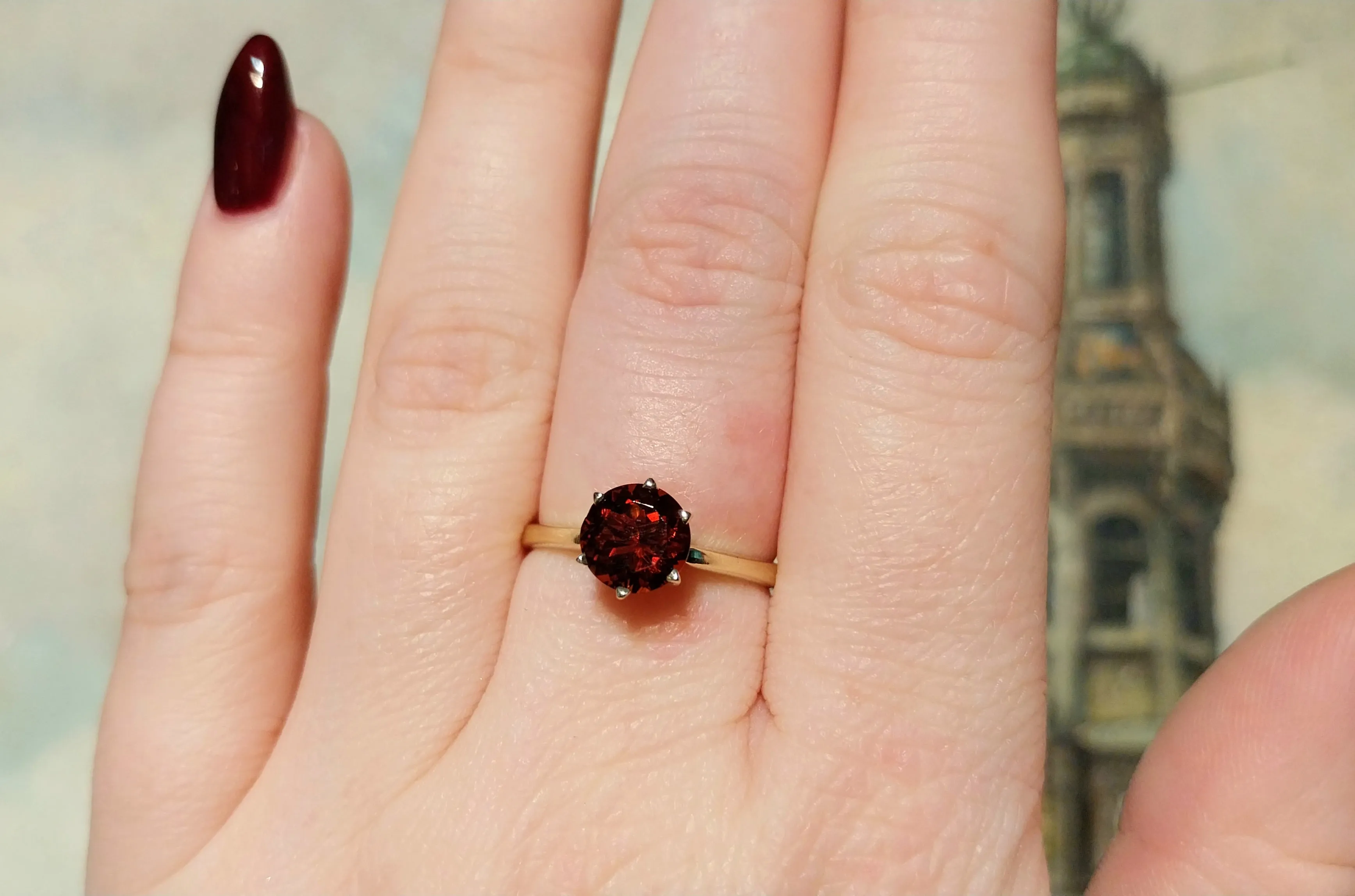 Madeira citrine solitaire ring
