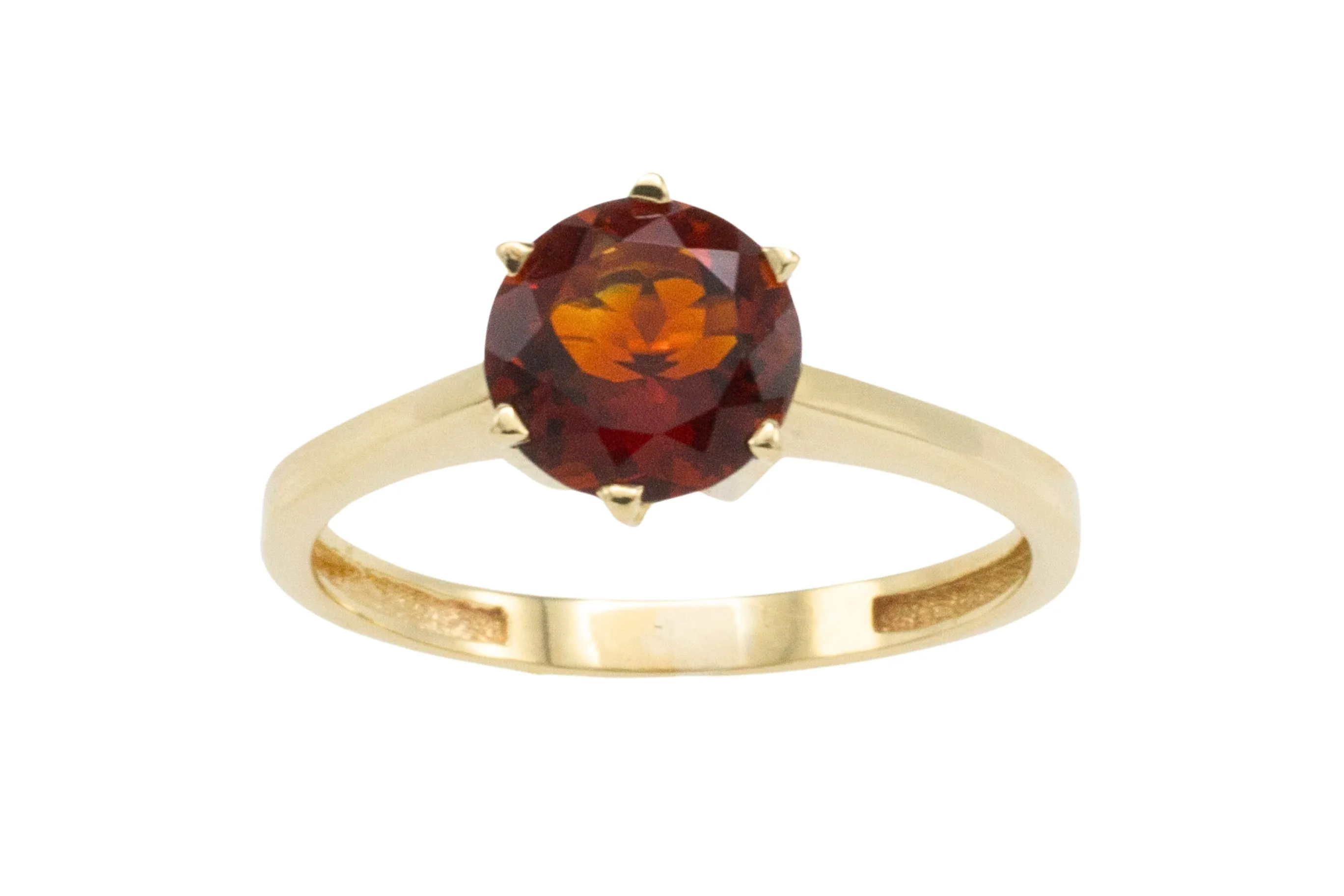 Madeira citrine solitaire ring