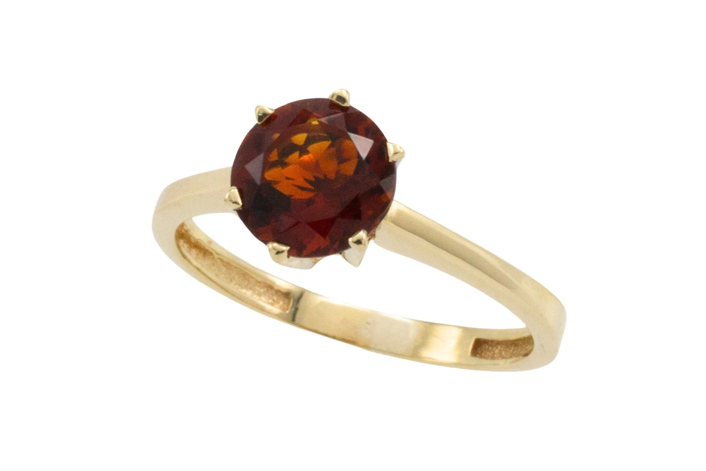 Madeira citrine solitaire ring