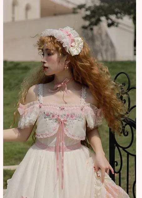 Mademoiselle Pearl~Rose Garden~Elegant Lolita Pink Headdress