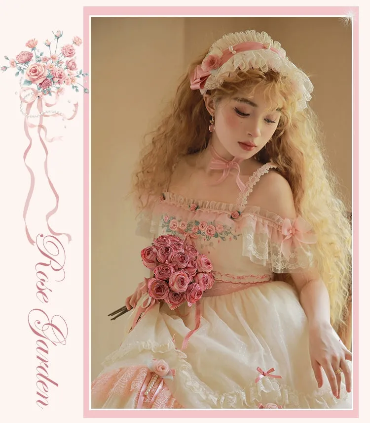 Mademoiselle Pearl~Rose Garden~Elegant Lolita Pink Headdress