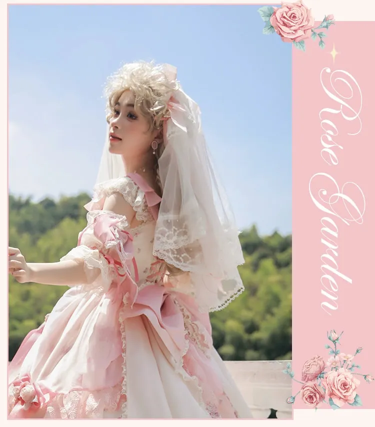 Mademoiselle Pearl~Rose Garden~Elegant Lolita Pink Headdress