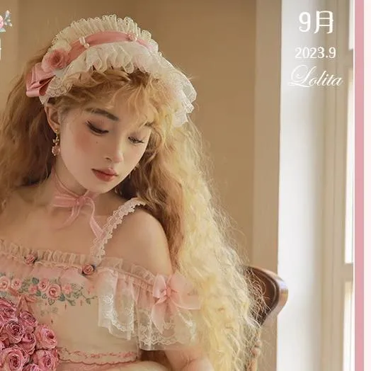 Mademoiselle Pearl~Rose Garden~Elegant Lolita Pink Headdress
