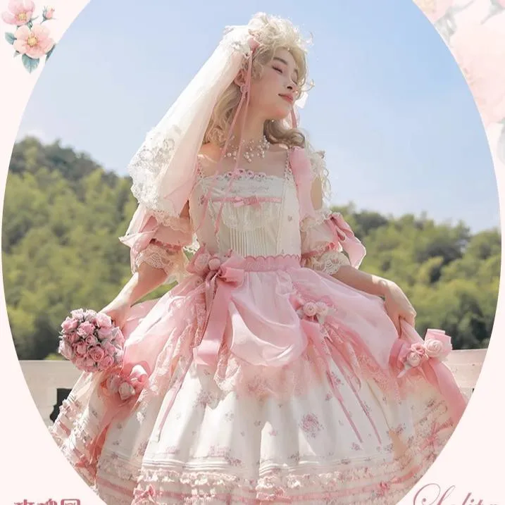 Mademoiselle Pearl~Rose Garden~Elegant Lolita Pink Headdress