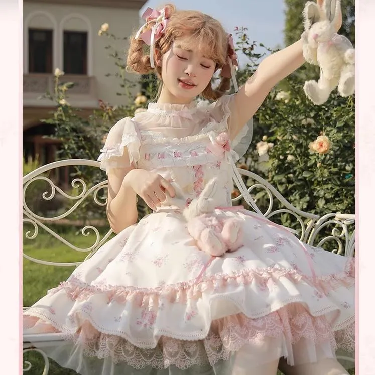 Mademoiselle Pearl~Rose Garden~Elegant Lolita Pink Headdress