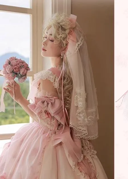 Mademoiselle Pearl~Rose Garden~Elegant Lolita Pink Headdress