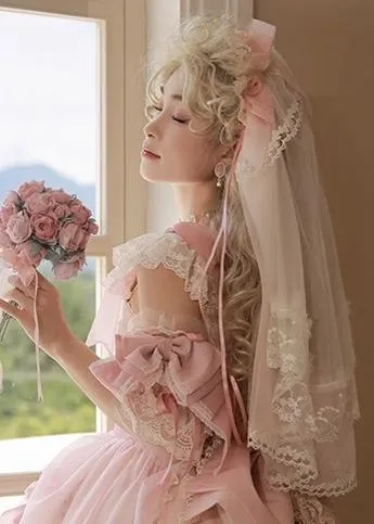 Mademoiselle Pearl~Rose Garden~Elegant Lolita Pink Headdress