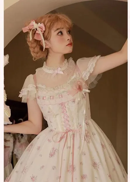 Mademoiselle Pearl~Rose Garden~Elegant Lolita Pink Headdress