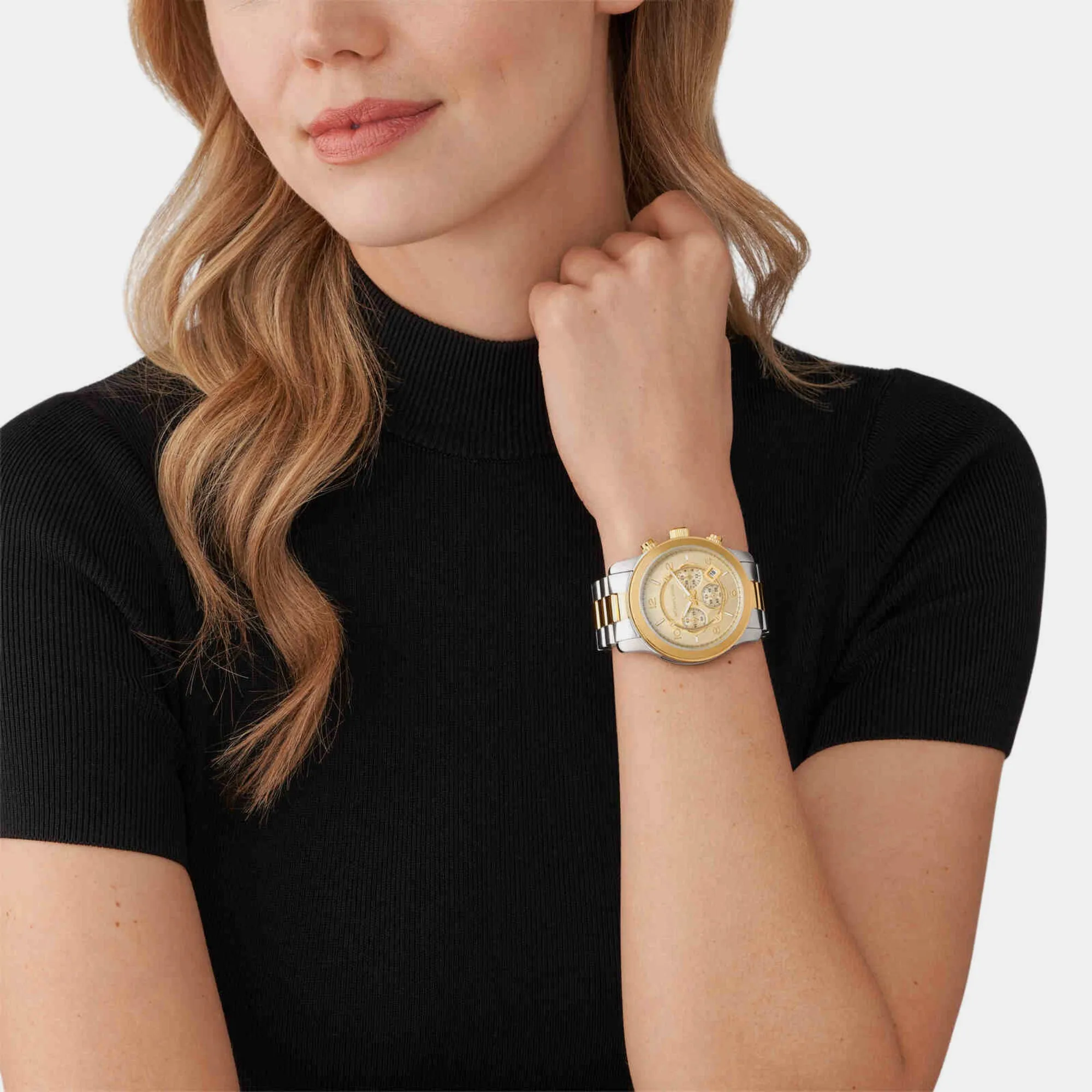 Men Gold Chronograph Stainless Steel Watch MK9075