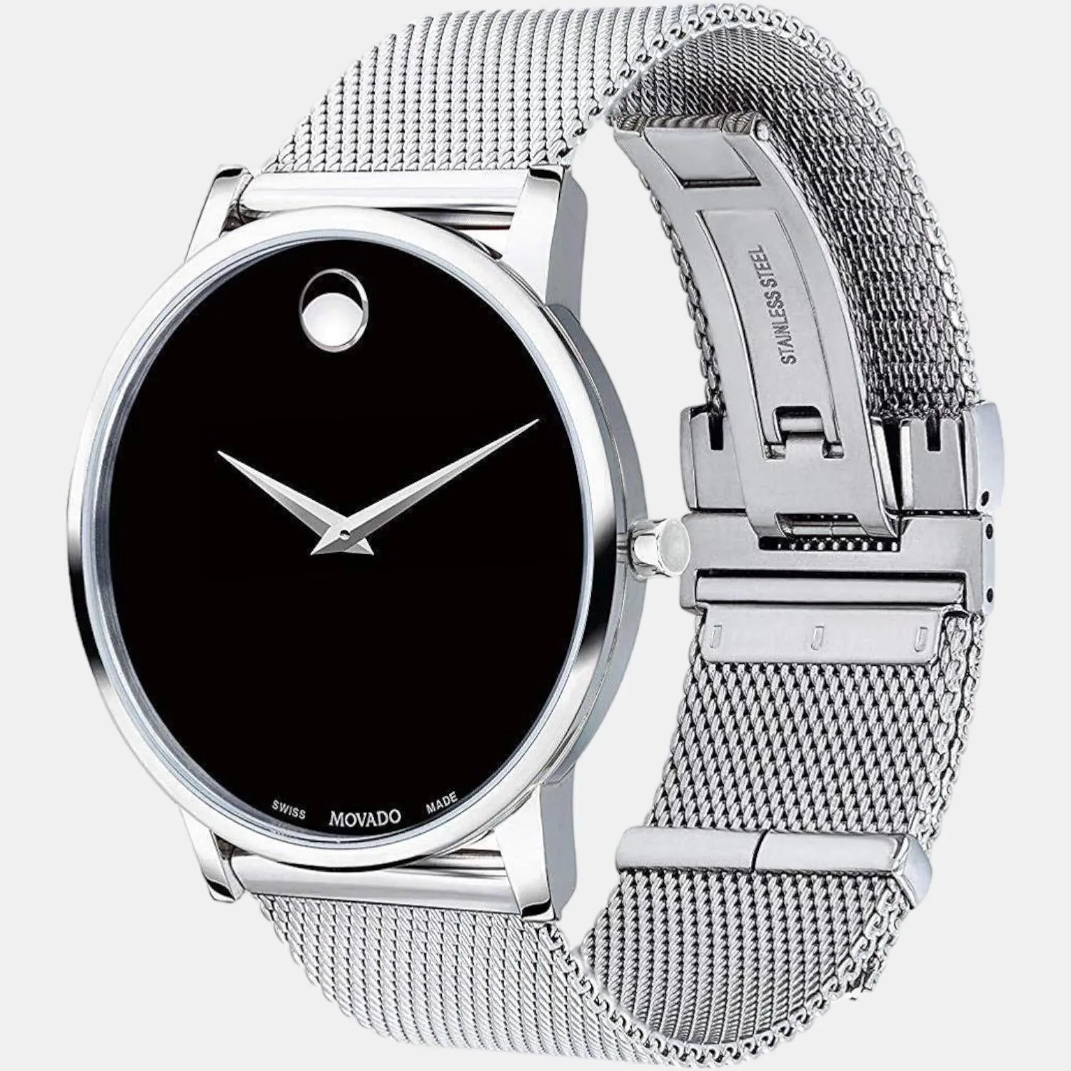 Men's Black Analog Stainless Steel Watch 607219