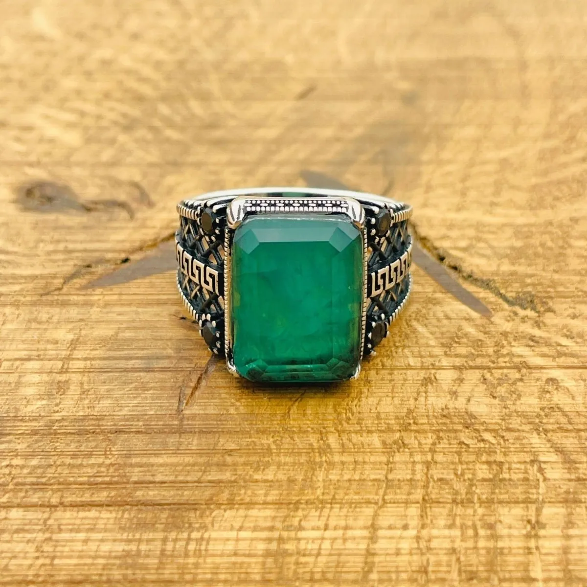 Men's Green Paraiba Ring
