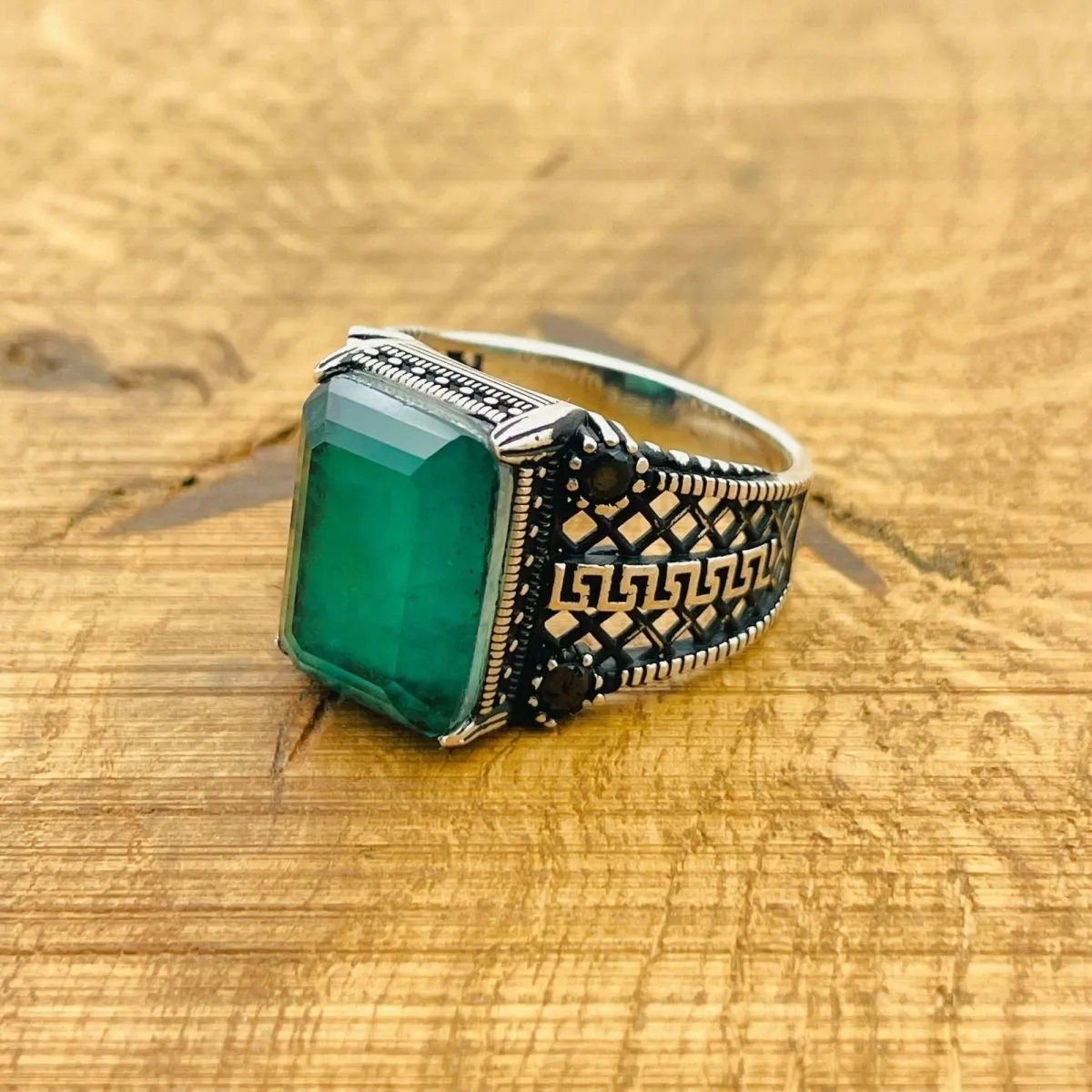 Men's Green Paraiba Ring