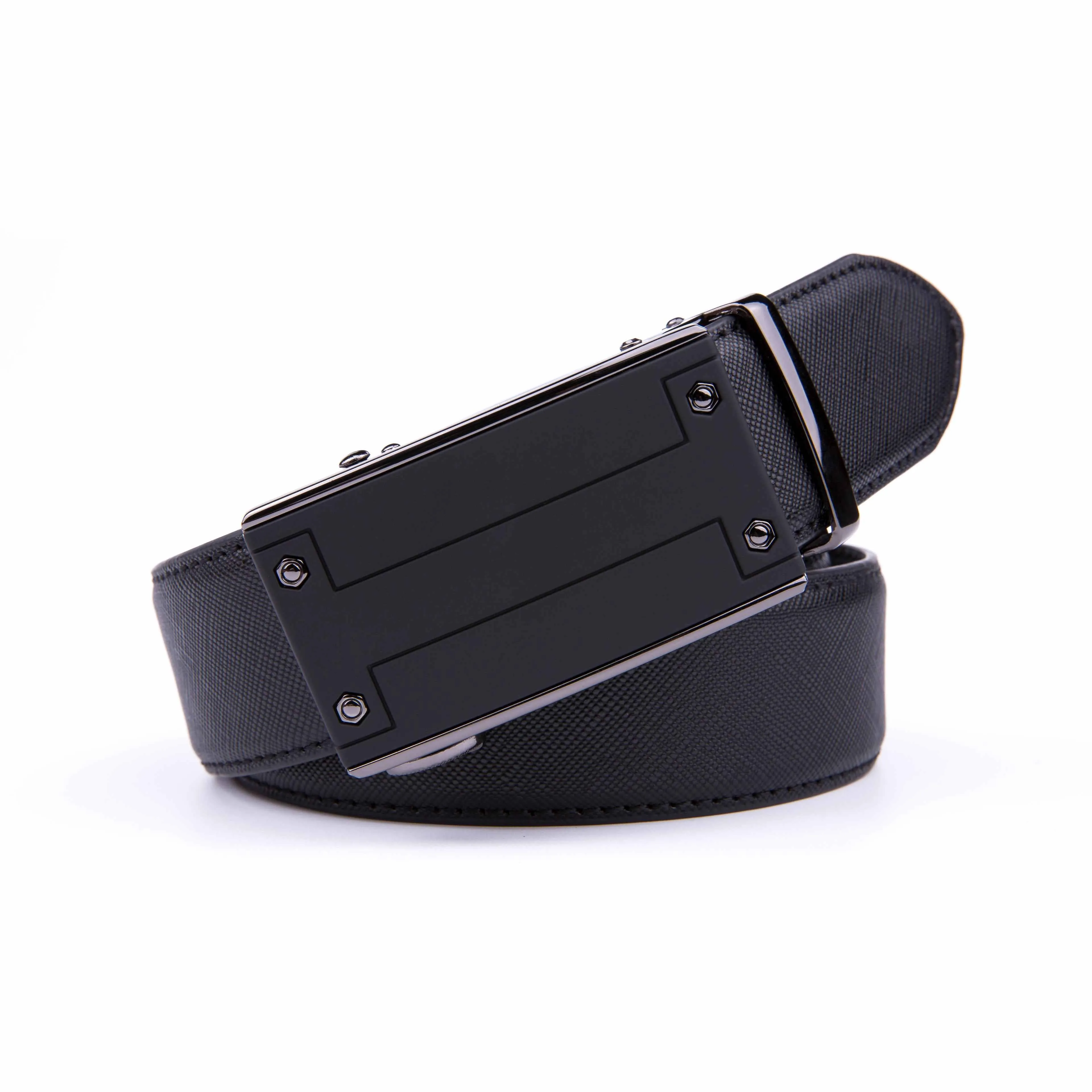 Men's One Size fit all Saffiano Belt - Black