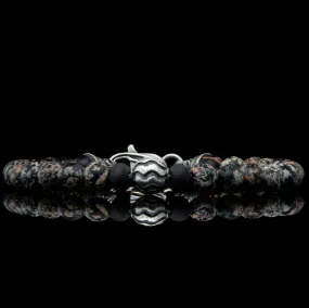 Men's Sterling Silver Red Obsidian Brookings Bracelet by William Henry Studio