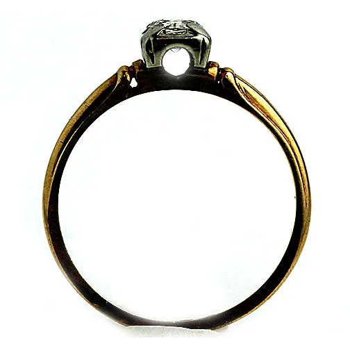 Mid-Century .35 CTW Petite Two Tone Vintage Diamond Engagement Ring