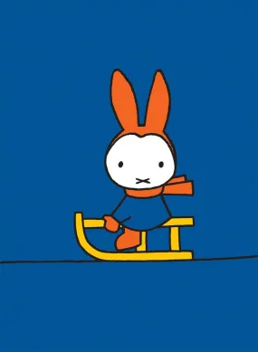 Miffy Playing on a Sleigh Mini Poster