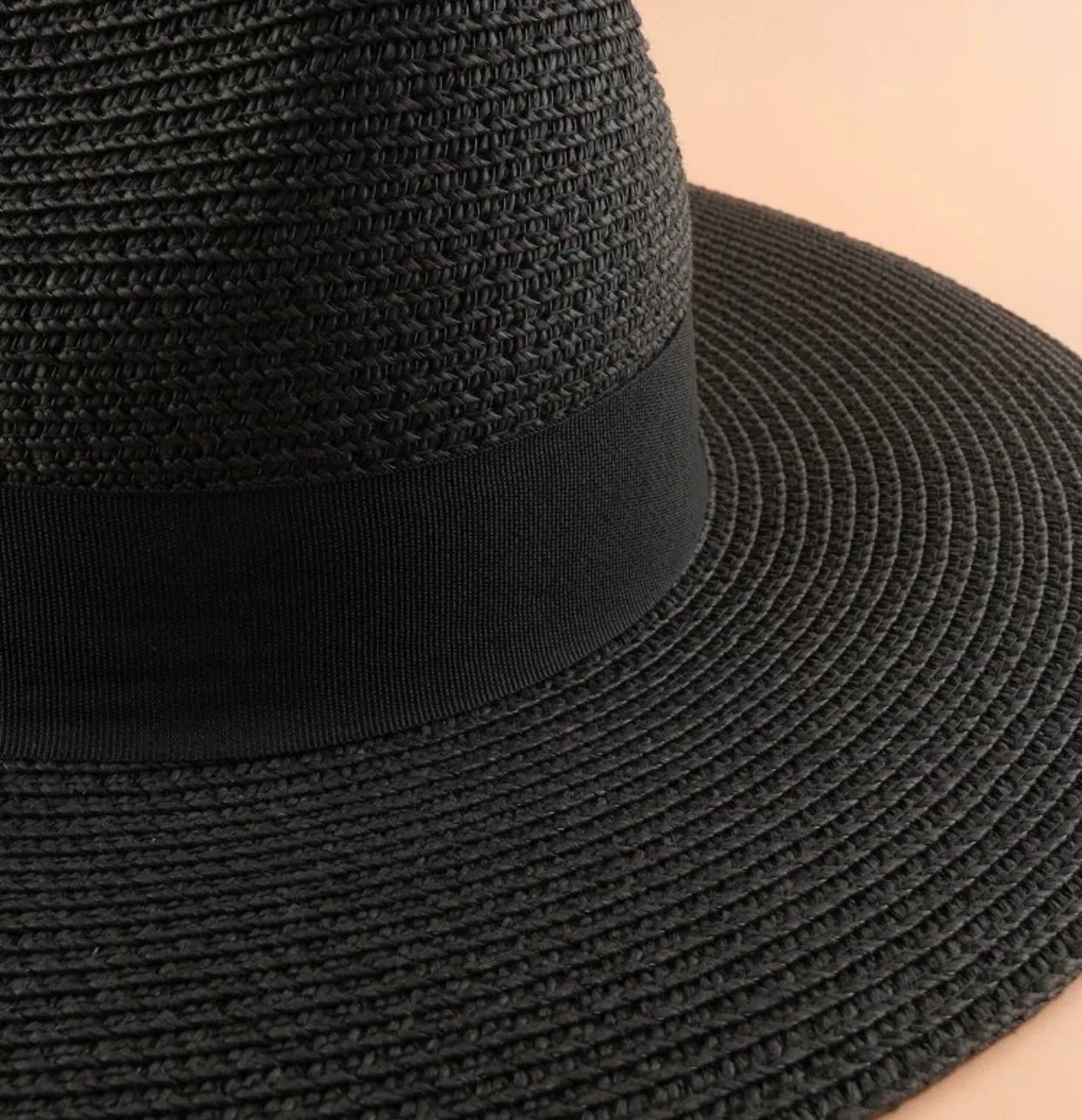 Minimalist black straw hat