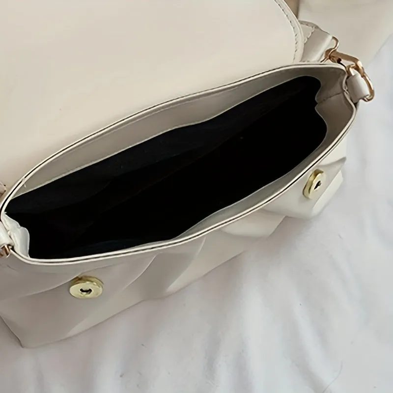 Minimalist Ruched Small Handbag Versatile Shoulder Bag, Wallet