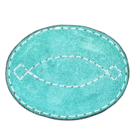 MLB14 - Turquoise Suede Oval Buckle