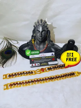 Modern Rudraksha Bracelet   Modern Shivlinga Trishool Bracelet (5 Mukhi) Combo (Lab Tested)   Mysterious🎁Gift
