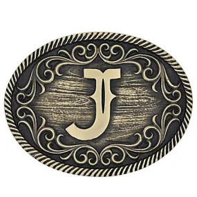 Montana Silversmiths Filigree Initial J Attitude Belt Buckle