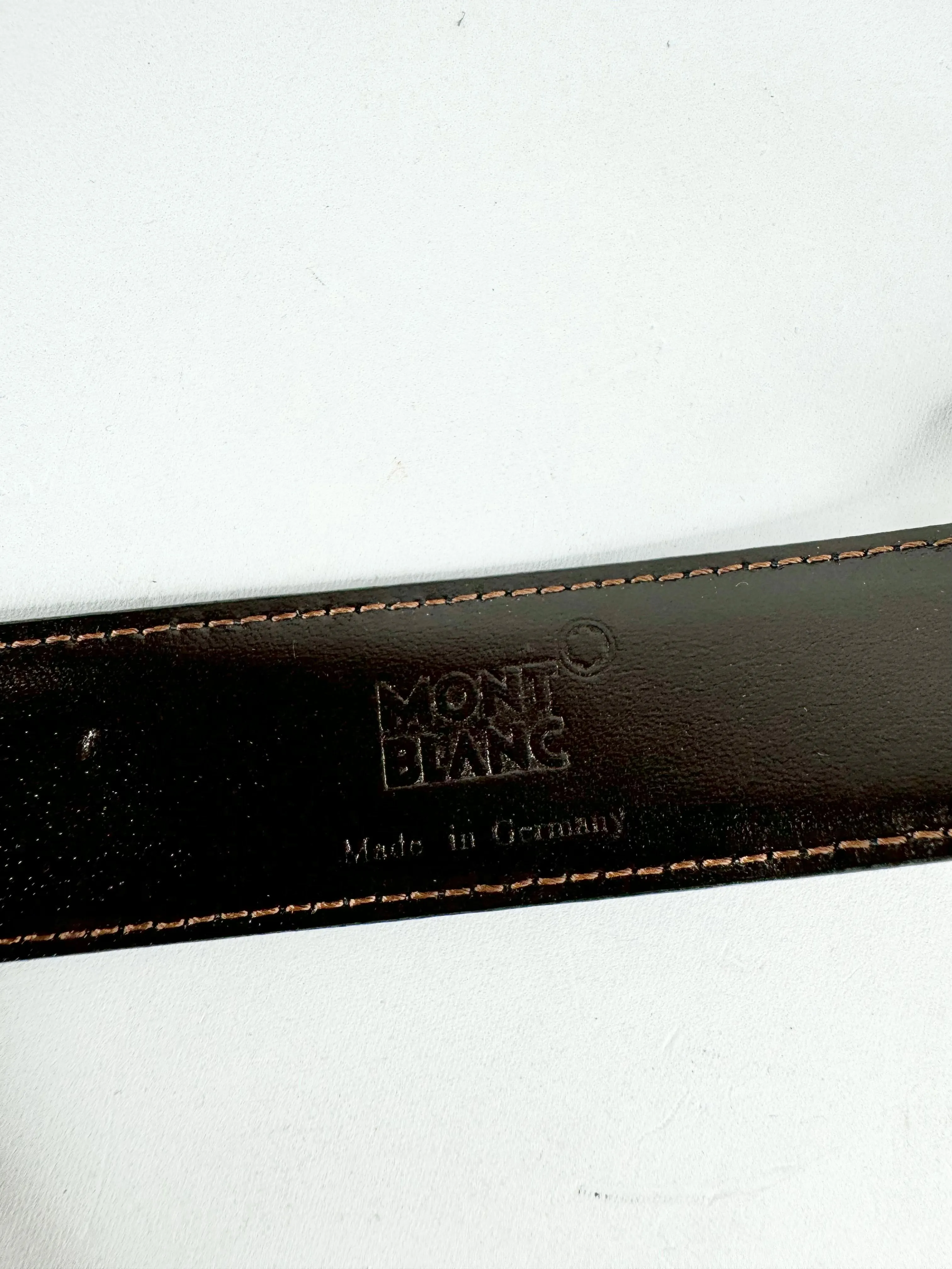 Monte Blanc Sleek Black Leather Belt